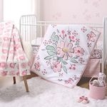 The Peanutshell Crib Bedding Set for Girls - 5 Pieces - Crib Comforter, Blanket, 2 Crib Sheets, Crib Skirt - Floral Fun