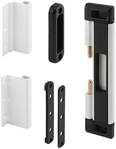Prime-Line U 11037 Patio Door Deadbolt Lock, 8 in. Overall Height, Steel Bar, Surface (1 Kit), White/Black