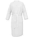 HOMELEVEL Pique bathrobe travel bathrobe 100% cotton women and men dressing gown kimono sauna dressing gown travel dressing gown piquee waffle pique women men