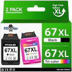 Pitooler for HP 67 Ink Cartridges, for HP Ink 67/67XL Ink Cartridges Black Color, for Deskjet 2842e 4255e 2723e 4155e 2700 2742e 2755e 4155e 4100 2734e 4133e for Envy 6455e 6055e 6000 Printer