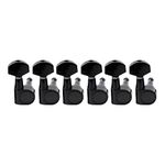 Musiclily Pro 6 in Line Sealed Dual Pin Guitar Tuners Tuning Pegs Keys Machine Heads Set for Squier Strat, Black