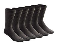 Dickies Men's Dri-Tech Essential Moisture Control Crew Socks Multipack, Charcoal (6 Pairs), XX-Large