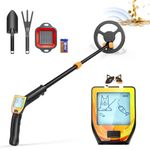 Metal Detector Kids, Potuem Lightweight Kids Metal Detectors with Backlit LCD Display and Waterproof Search Coil, High Sensitivity Metal Detector for Kids with Shovel Rake Sieve for Treasure Seeking