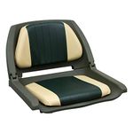 The Wise Company 8WD139LS-011 Series Molded Fishing Boat Seat with Marine Grade Cushion Pads, Green Shell, Green/Sand Cushion