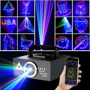 DJ Laser Light with App Control, RGB 3D Animation, DMX512, Music Sync, Laser Projector for Parties, Clubs, Stages, Disco, Home, Birthday & Christmas