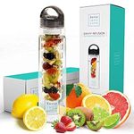 Savvy Infusion Water Bottles - 24 or 32 Ounce Fruit Infuser Bottle - Featuring Unique Leak Proof Silicone Sealed Cap with Handle - Great Gifts for Women