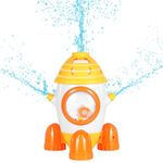 HeySplash Water Sprinkler Toy, Rotation Sprinkler for Kids Outdoor Play, Kids Sprinklers for Yard, Outdoor Water Fun, Spray Splashing Fun for Backyard Pool Lawn, Attaches to Garden Hose, Rocket