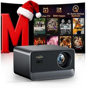 Projector with WiFi and Bluetooth: [1100 ANSI /Auto Focus/ 800+ Native Apps /Auto 4P Keystone /for Netflix] Outdoor-Projector, 1080P Smart-Portable-Mini-Movie-Projector, Lisowod L03Pro with Live TV