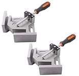 KATSU 2Pcs 90 Degree Right Angle Clamp Heavy Duty Corner Vice Aluminum Alloy Adjustable Swing Bench Tool for DIY Woodworking Welding Cabinet Drawer Carpenter 402307