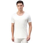 Van Heusen Men Thermal Skinny Fit Top - Viscose Blend - Anti Bacterial, Low Neck, Short Sleeve_71001_Ivory_L