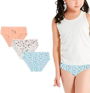 DOUBLE M, Pack 3 Braguitas Niña Algodón, Ropa Interior Suave, Bragas Surtidas Niñas, Ropa Interior para Niñas, Tejido Transpirable y Cómodo, Variedad de Colores, Uso Diario, Tallas Desde 2-36 Años