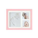 HomeCloud Wooden Photo Frame and Baby Handprint & Footprint Makers Kit: Perfect Keepsake for Newborn Boys & Girls with Baby Picture Frames (Pink)