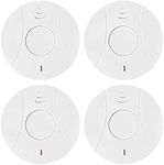 4 Pack Photoelectric Smoke and Carbon Monoxide Detector, Smoke Alarm Sealed-in 10 Year Lithium Battery-Operated (White)