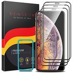 DEINODON 3-Pack Tempered Glass for iPhone XS Max/11 Pro Max [Full Coverage] Screen Protector with Installationsframe [9H+ Hardness] Crystal Clear Anti-Static Invisible Shield