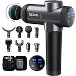 TOKZUVG Deep Massage Gun Tissue Electric Handheld Muscle Massager 99 Speeds 2800MAh 8 Heads 3300rpm LCD Touch Display Powerful Percussion for Muscle Pain Relief Recovery