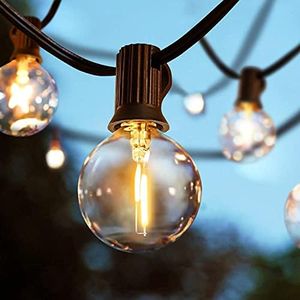 Svater Guirlande Lumineuse Exterieure 7.6 Mètre Guirlande LED avec 23 Ampoules Guinguette Extérieur étanche IP44 E12 Base Pour Patio Jardin Extérieur Lumières de Guirlande