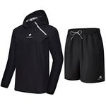 HOTSUIT Sauna Suit for Men Sweat Sauna Jacket Shorts Gym Workout Sweat Shorts, Black, XXL