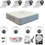 HIKVISION Full HD 1MP Cameras Combo KIT 8CH HD DVR+ 4 Bullet Cameras + 4 Dome Cameras+1TB Hard DISC+ Wire ROLL +Supply & All Required CONNECTORS