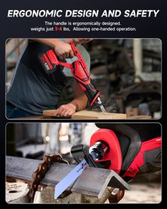 XIAZIR Reciprocating Saw – Brushless Motor, 2x 21V Batteries, 8 Alloy Steel Blades