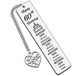 HULALA Happy 60th Bookmark Birthday Gifts for Women Men Best Friend Husband Wife Grandma Behind You All Your Memories Before You All Your Dreams