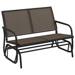 vidaXL Garden Glider Bench, Textilene and Steel, Outdoor Patio Swing Chair, Brown, 120.5x76x86.5 cm, UV Resistant, Weatherproof, Comfortable Seating