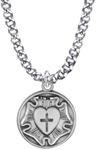 TrueFaithJewelry Sterling Silver Luther's Rose Lutheran Cross Medal Pendant Necklace, 3/4 Inch