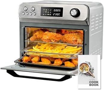 HYSapientia® 24L Air Fryer Oven With Rotisserie Large XXL Digital Knob 1800W 10 in 1 airfryer Countertop Convection Mini Toaster Oven electric and grill, Stainless steel inner, Full Accessory Set