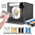 NEEWER Upgraded Photo Studio Light Box, 24"x24" No Glare, 4 Color Backdrops, Cleaning Cloth, 160 LEDs 5600K CRI97+ Folding Mini Desk Photo Booth for Jewelry Electronics Product Photography, LP60