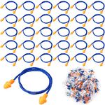 Treela 400 Pairs Corded Ear Plugs Reusable Silicone Earplugs with Rope Banded Ear Plug Sleep Noise Cancelling Shooting Motorcycle Construction Work Hearing Protection Individually Wrapped