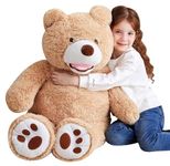 EARTHSOUND Giant Teddy Bear Stuffed Animal - Large Plush Toy Big Soft Toys - Huge Life Size Jumbo Cute Oversized Fat Bears Animals - Gifts for Girls Boys Kids Girlfriend (Brown, 39 inches)