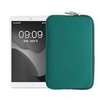 kwmobile Neoprene Pouch Compatible with 8"-8,4" Tablet - Universal Sleeve Case Cover with Zipper for Tablet - Petrol