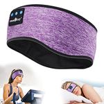 MUSICOZY Sleep Headphones Bluetooth Headband, Wireless Music Sleeping Headphones Sleep Mask Earbuds IPX6 Waterproof for Side Sleepers Workout Running Insomnia Travel Yoga Cool Tech Gadgets Unique Gift