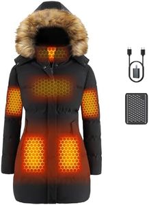 Women Long Heated Jacket Battery Pack Included Ladies Coat Christmas Xmas Birthday Gift Great Grandma Gigi Mimi Sister God Mother Best Aunt Practical Nini Regalos de Navidad Para Mujer Mama Abuela