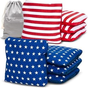 GoSports Dual Sided Cornhole Bean Bags - Slide and Stop Regulation Tournament Bean Bags, Set of 8
