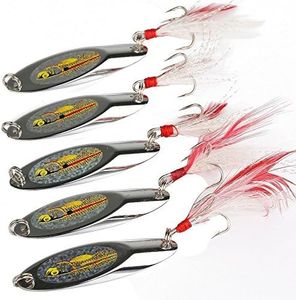 Goture Fishing Spoons Lures Long Distance Casting Spoons Hard Metal Spoon Fishing Lures Saltwater Freshwater Trout Pike Bass Crappie Salmon（Pack of 10）