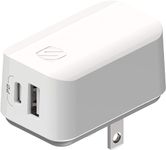 Scosche HPDCA32WT-SP PowerVolt 32W Certified USB Type-C + USB Type-A Fast Wall Charger Power Delivery 3.0 for All USB-C and USB-A Devices, White