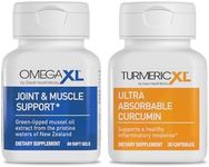 OmegaXL Powerful Joint and Muscle Support Supplement (60 Count) & TurmericXL Healthy Inflammatory Response Supplement (30 Count)