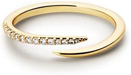 Ana Luisa Gold Claw Ring - Oren - 14K Gold Plated Rings for Women - Hypoallergenic, Water-Resistant, Tarnish-Free - Thin Gold Stacking Ring Ring - Simple Gold Band with Cubic Zirconia Gems (7)