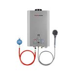 Gas Water Heater, Thermomate BE211S 8L Tankless Propane Water Heater, Portable Instant Gas Boiler, Use for Outdoor Showers, Washing Horses, Camping, RV [Energy Class A]