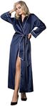 IDentity LNGR Silk Dressing Gown for Women UK, Navy Blue Women's Robes, Plus Size satin Robe, Bridesmaid Silk Robe for Women, Long Satin Robes Women (Navy, M-L)