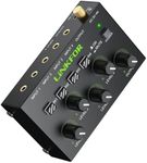 LiNKFOR 4 Channel 3.5mm Audio Mixer Stereo Audio Mixer Support RCA Input and Output Mini Active Stereo Mixer with Separate Volume Controls