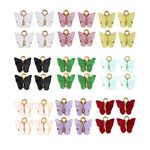 BNRESALE 18Pcs Trendy Acrylic Butterfly Cute Charms For Jewelry Making Diy Bangle Bracelet Necklace Charm Beads, Acrylic, No Gemstone - Multi