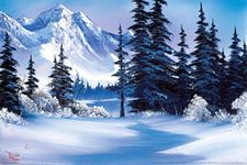 Bob Ross Winter Mountain Canvas Art Print Painting Poster 36x24 inch