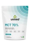 Unived MCT 70% | Medium Chain Triglyceride Oil Powder | Clean Energy Fuel | Pure MCT 5g with C-8: 3528mg & C-10: 1512mg in a 70:30 ratio | Vegan & Keto Friendly | 30 Servings