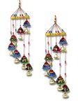 JH Gallery Handcrafted Rajasthani Colored Bell Hangings for Home Decoration Design Wall Hanging Decorative Showpiece (Jali Bells)