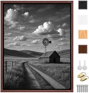 Sunwes Canvas Floater Frame for 1”–1.25”Deep Gallery Wrapped Canvas, Wood-Look Floating Frame Wall Artwork for Oil Paintings, Gallery Bedroom, Living Room, Studio, Made in USA (Dark Walnut,30x30)