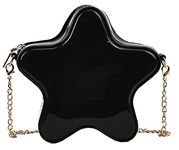 Mini Star Handbags Women Cute PU Leather Hobo Bag Chic Crossbody Bag Purse, Black