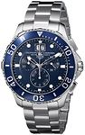 Tag Heuer Aquaracer Grande Date Men's Quartz Watch with Blue Dial Chronograph Display and Silver Stainless Steel Bracelet CAN1011.BA0821