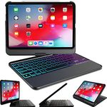 Snugg iPad Pro 11 inch Case with Keyboard, Wireless Backlit Bluetooth iPad Pro Case 11 inch 360 degree Rotatable Keyboard - Black