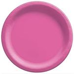 Amscan Bright Pink Round Paper Plat